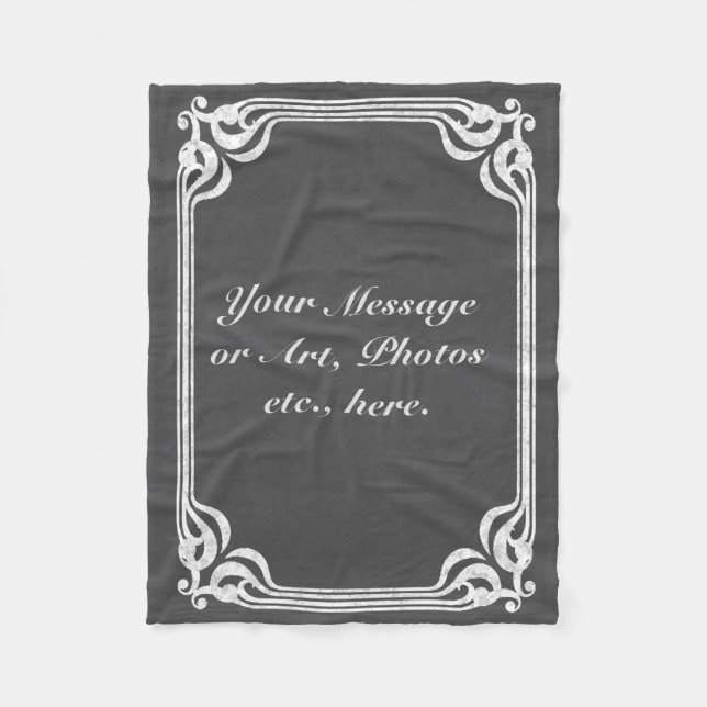 Manta Polar Plantilla - fondo de la pizarra con la frontera (Anverso)