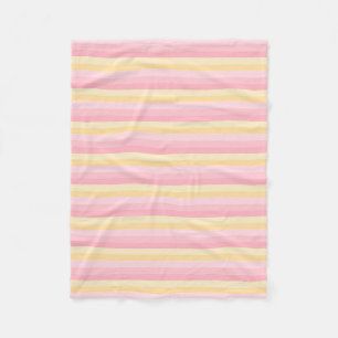 Manta Polar Plantilla moderna Vanilla amarillo rosado rayado