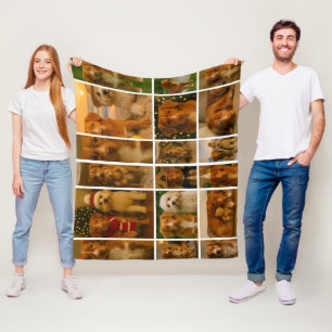 Manta Polar Plantilla personalizada de 18 Collages de fotos