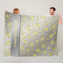 Manta Polar plata, pescado, metalizado, abstracto, arte, pesca