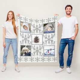 Manta Polar Plata Snowflake Monograma opcional 5 Foto