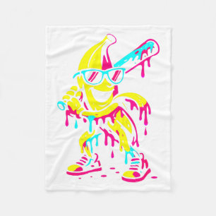 Manta Polar Plátano Funny Helado Goteo Niños Juventud Niños Ni