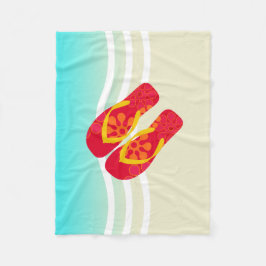 Manta Polar Playa de Verano Colorida Flip Flops Beach Blanket