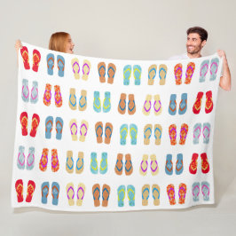 Manta Polar Playa de Verano Colorida Flip Flops Beach Blanket