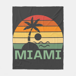 Manta Polar Playa de Verano de Palmeras Vintage de Miami Flori