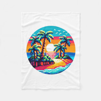 Manta Polar Playa Tropical Sunset Relajante Paraíso de Arte Pi