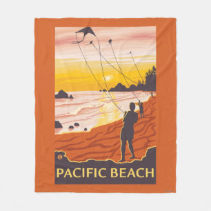 Manta Polar Playa y cometas - playa pacífica, Washington