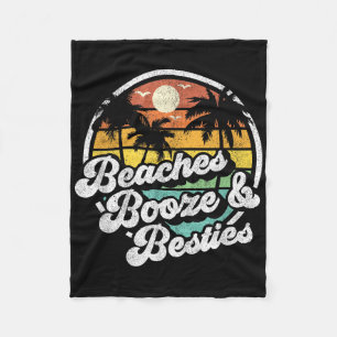 Manta Polar Playas Booze Y Besties Funny Retro 70 Beach Wo