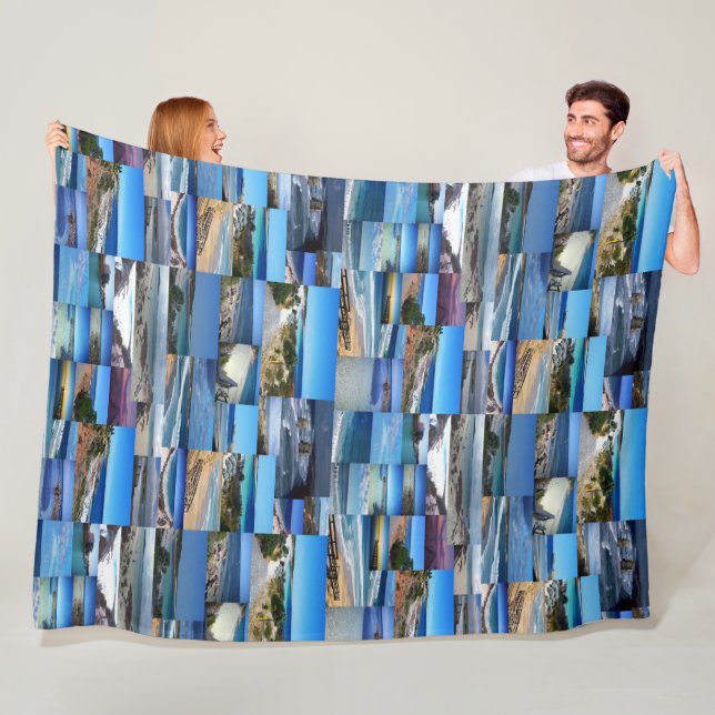 Manta Polar Playas En Un Collage de fotos, (In situ)