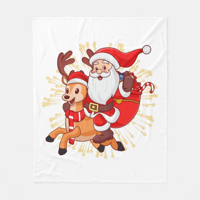 Manta Polar **"Playful Santa Claus Design – Fun and Festive Ch (Anverso)