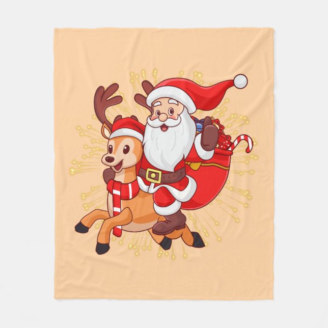 Manta Polar **"Playful Santa Claus Design – Fun and Festive Ch (Anverso)