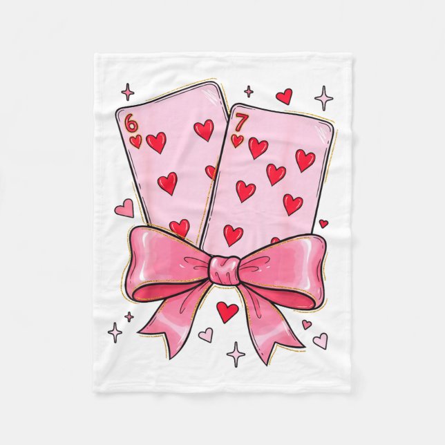 Manta Polar Playing Cards 6 7 Of Hearts 67 Six Seven Meme Bow  (Anverso)