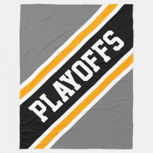 Manta Polar PLAYOFFS audaces Rayas amarillas grisáceas negras