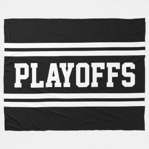 Manta Polar PLAYOFFS Divertido Atlético Negro Blanco Rayas de