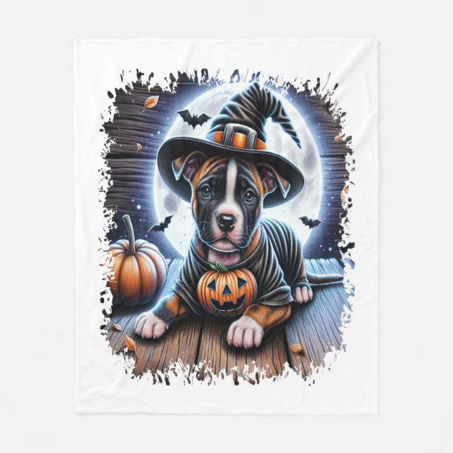 Manta Polar Plaza Staffy Dog Halloween (Anverso)