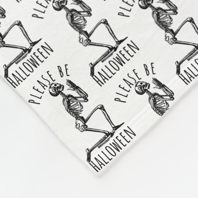 Manta Polar Please Be Halloween Spooky Season Skeleton Bones (Esquina)