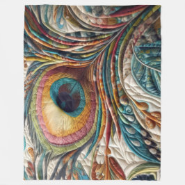 Manta Polar Pluma de pavo real resumida