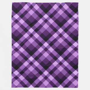 Manta Polar Pluma moderna Purple Plaid Large Fleece Blanket