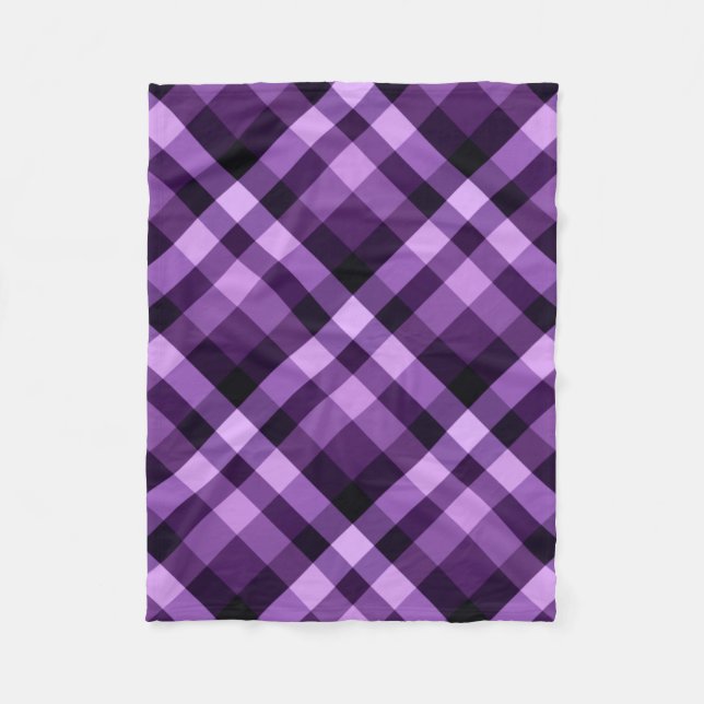 Manta Polar Pluma moderna Purple Plaid Small Fleece Blanket (Anverso)