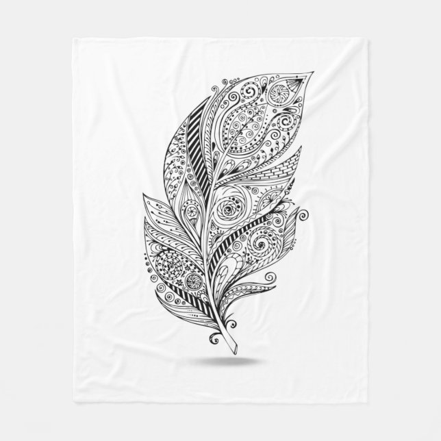 Manta Polar Pluma tribal inspirada (Anverso)