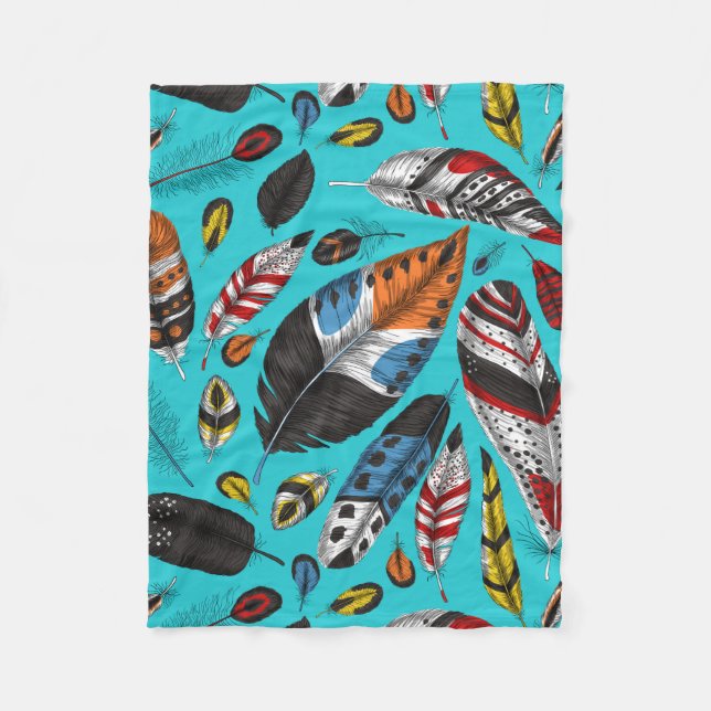 Manta Polar Plumas coloridas (Anverso)