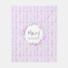 Manta Polar plumas de boho y cuentas nombre púrpura que signif