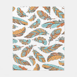 Manta Polar Plumas decorativas: Arte Vintage de mano