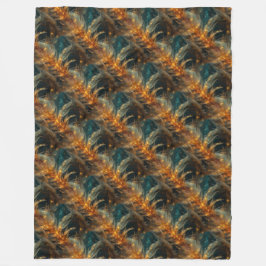 Manta Polar Plumas marrones brillantes