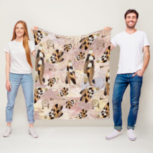 Manta Polar plumas pelícicas o halcones marrones