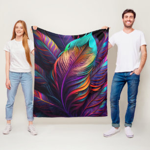 Manta Polar Plumas psicodélicas de los 70 y 60