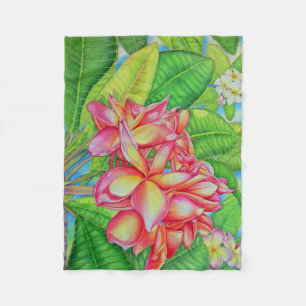 Manta Polar Plumeria hawaiano