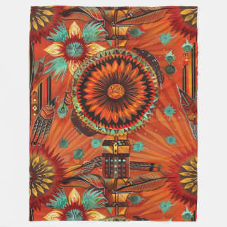 Manta Polar Plush Cyan "Intricate Echoes" Comfort Fleece Blank