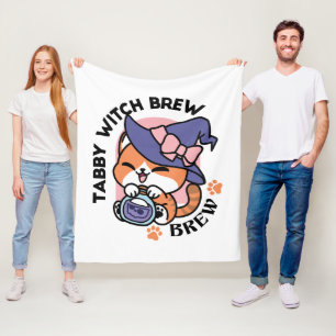 Manta Polar Poción de Bruja Atigrada – Diseño de Gato de Hallo