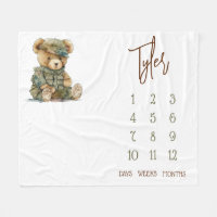 ¡Podemos Esperar! Hito de bebé de peluche militar