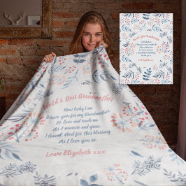 Manta Polar Poema de abuela Rosa Gris Azul personalizado