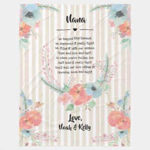 Manta Polar Poema floral de la abuela Día de la Madre de los