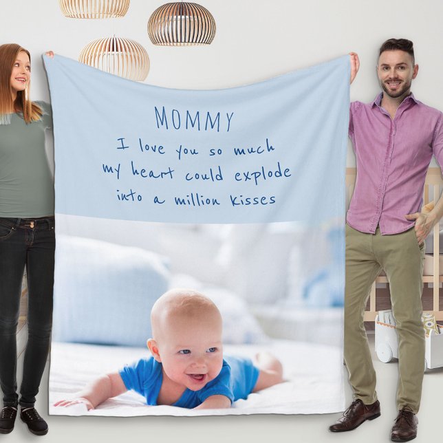 Manta Polar Poema lindo para mamá - Foto azul del bebé (Subido por el creador)