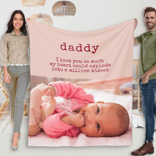 Manta Polar Poema para papá - Foto de bebé Chica