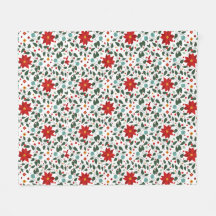 Poinsettia Paradise Cheece Fleece Blanket