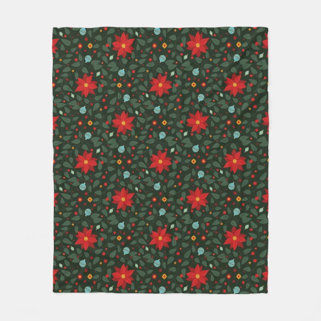 Manta Polar Poinsettia Paradise Fleece Blanket twilight (Anverso)