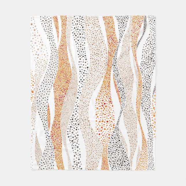 Manta Polar Pointillism Wavy Polka: Textil de Doodle lindo (Anverso)