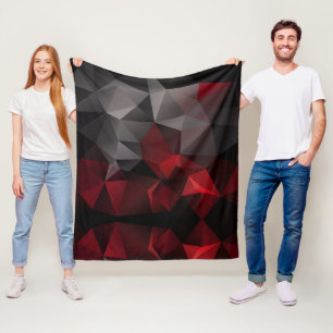 Manta Polar Polígono , negro y rojo