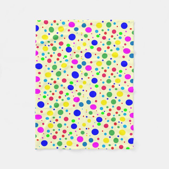 Manta Polar Polka Colorido Dot Bubbles Fleece Blanket (Anverso)