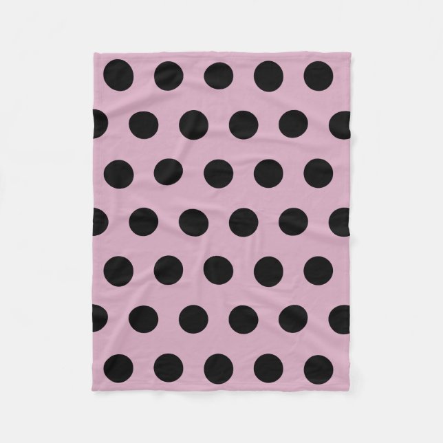 Manta Polar Polka Dot Fleece Blanket (rosa y negro) (Anverso)