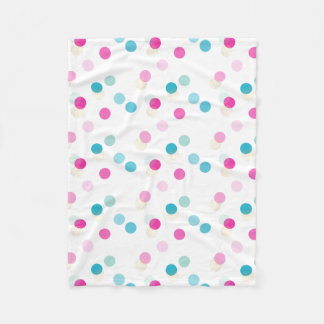 Manta Polar POLKA DOT patrón de bonito azul acuático rosa