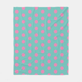 Manta Polar Polka Dot Throw Blanket (Aqua & Pink)