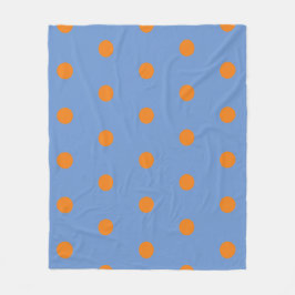 Manta Polar Polka Dot Throw Blanket (Denim Blue & Naranja)