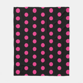 Manta Polar Polka Dot Throw Blanket (Negro y Rosa Neón)