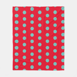 Manta Polar Polka Dot Throw Blanket (Red & Aqua)