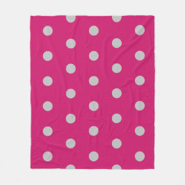 Manta Polar Polka Dot Throw Blanket (Rosa caliente y gris)